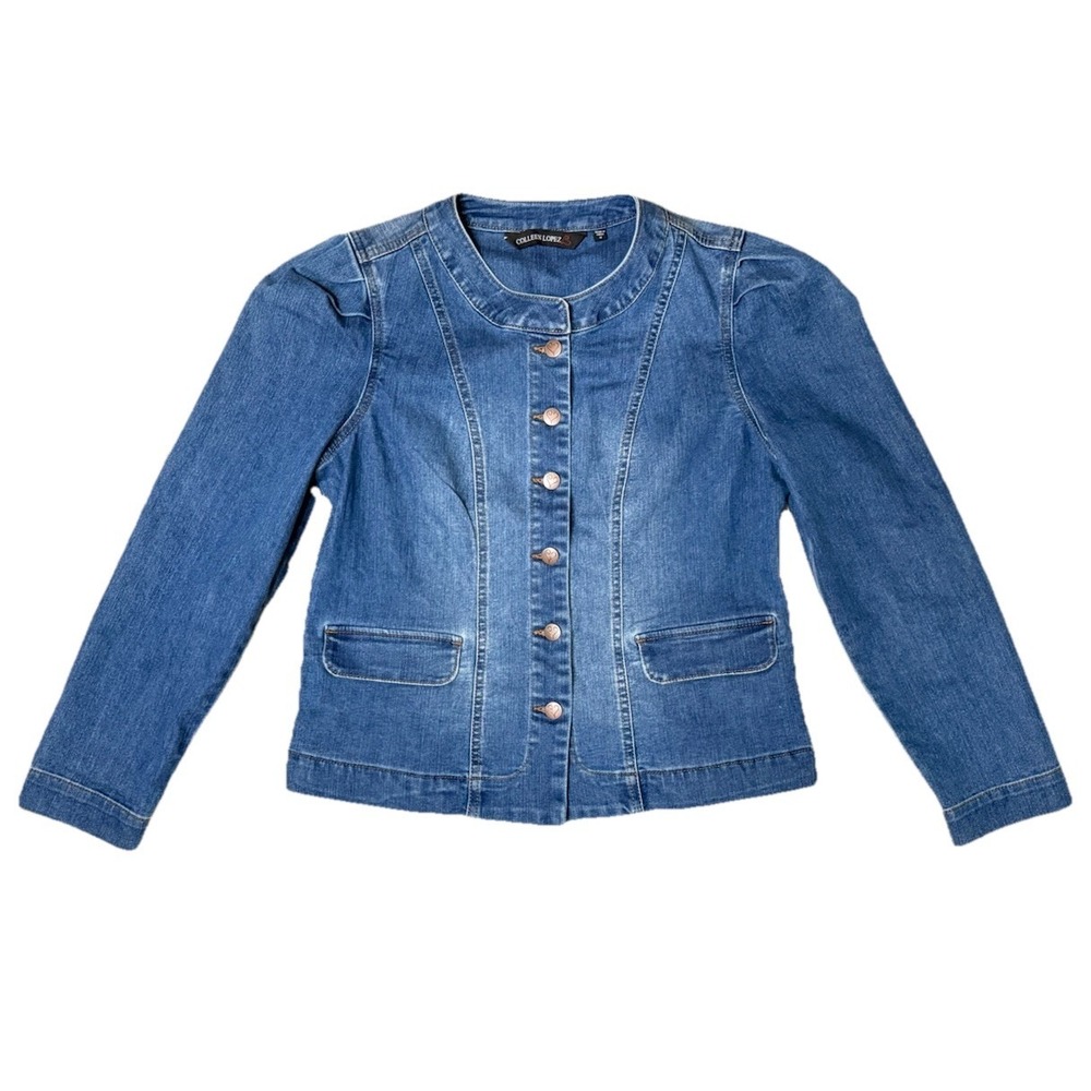 Colleen Lopez Denim‎ Jacket – Women's Medium – Heart Button Detail